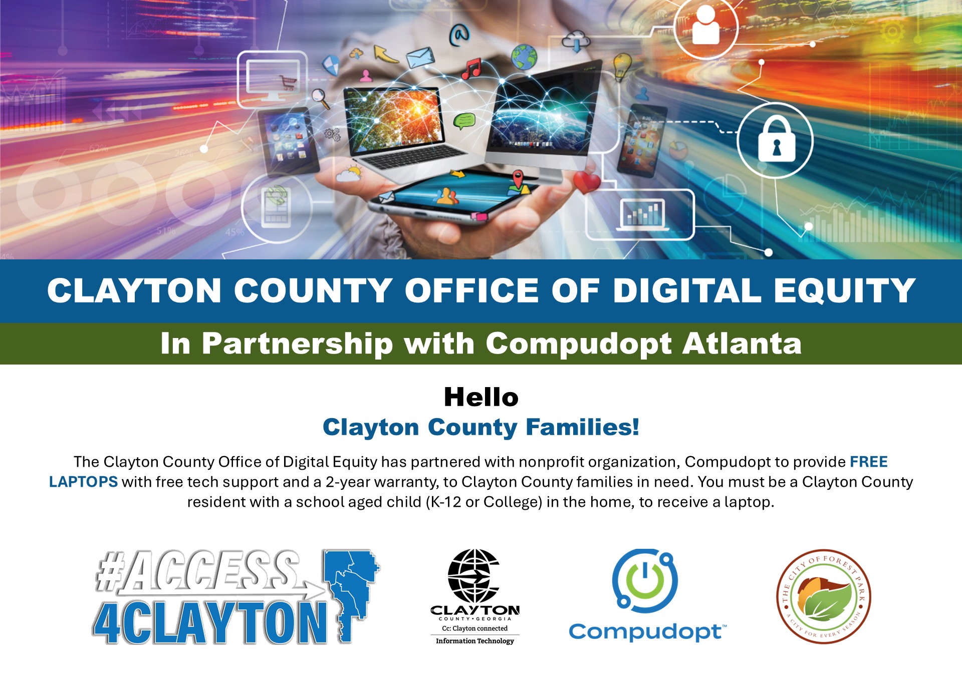 Compudopt laptop distribution event announcement