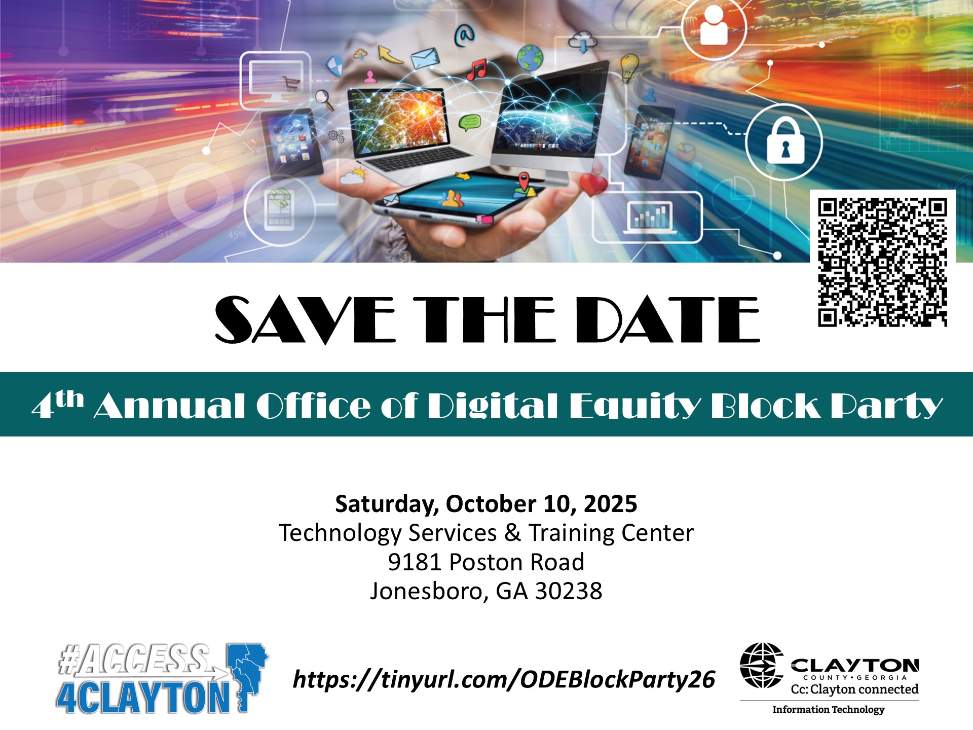 save the date announcement for 2026 office of digital equity block party and edrive