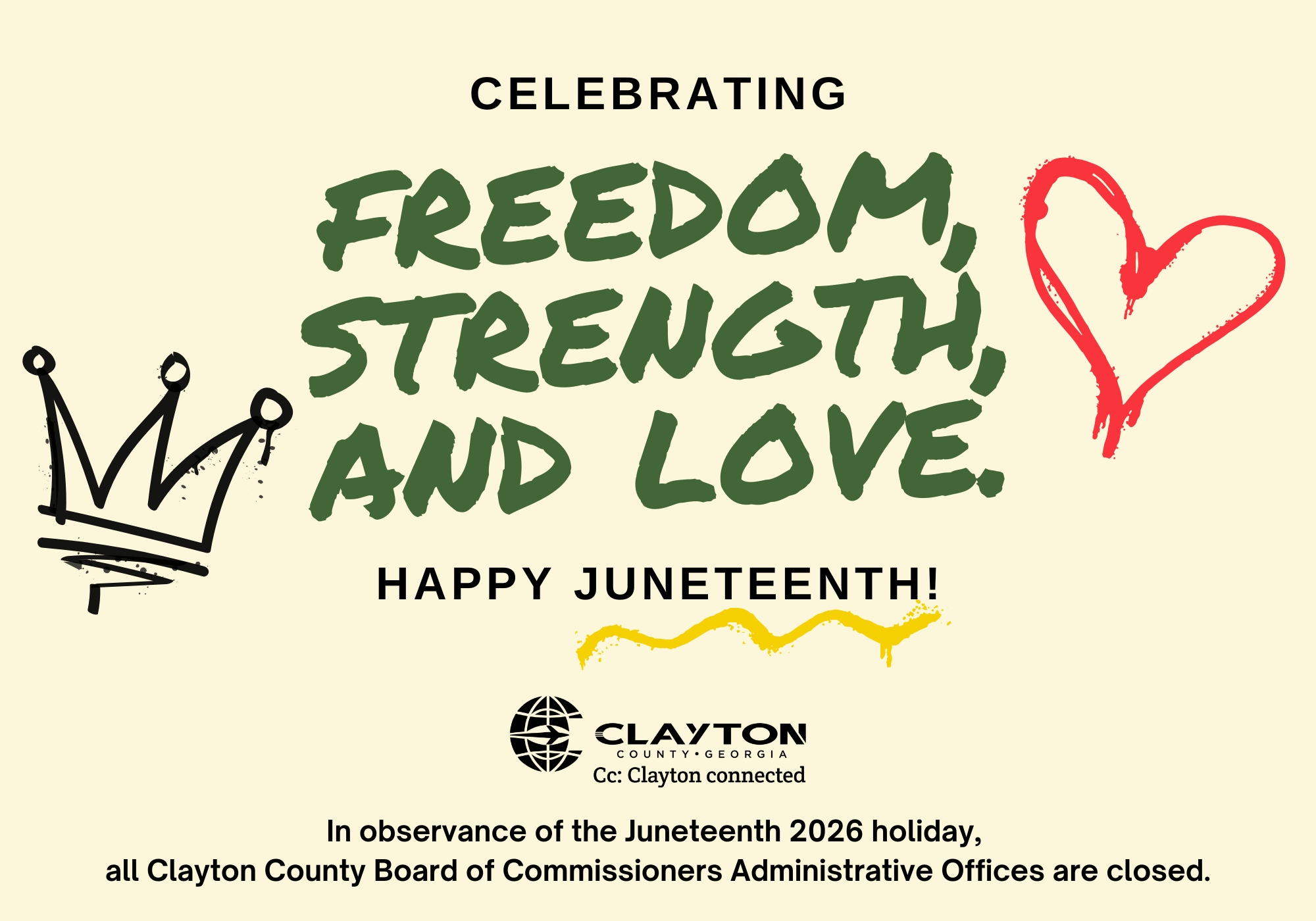 flyer announcing the juneteenth 2026 holiday office closure